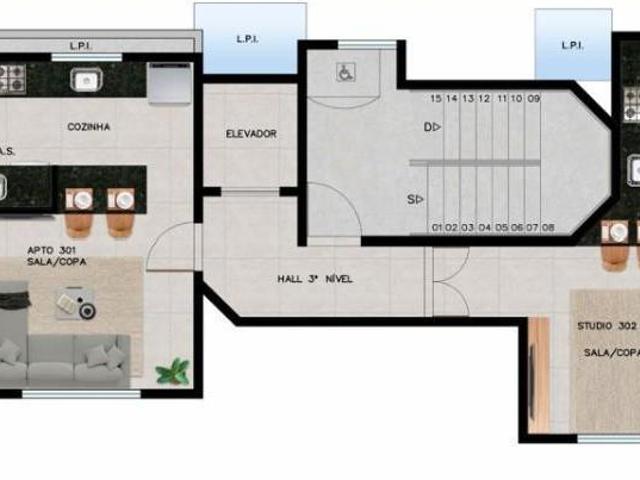 Apartamento com 2 quartos à venda em Belo Horizonte, no bairro Santo Antônio