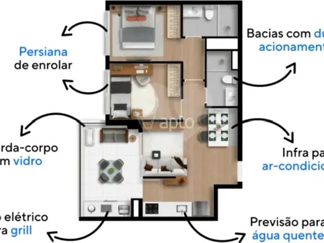 Apartamento com 2 quartos à venda ou para locação em Brooklin paulista SP
