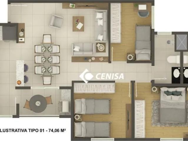 Apartamento com 2 quartos, 60m² venda ou aluguel Jardim Santiago Indaiatuba/SP