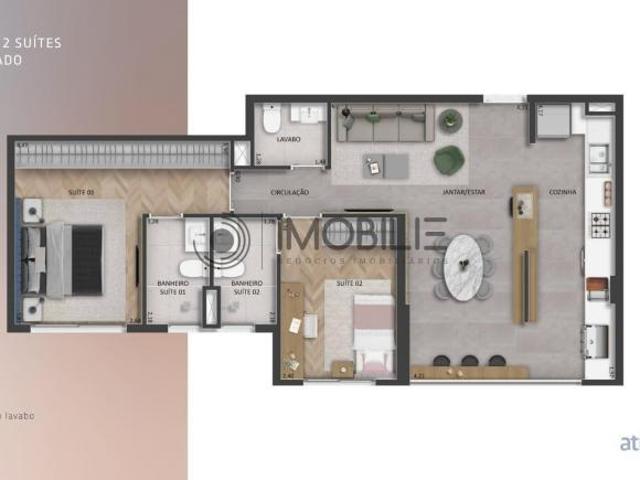 Apartamento com 2 suítes no Edifício Atmosphera em Indaiatuba SP