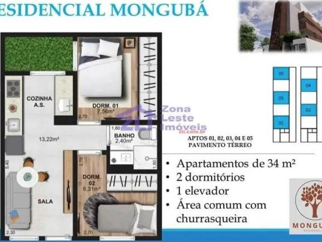 Apartamento com quintal à venda, 34 m² por R$ 270.000,00 Vila Carrão São Paulo/SP