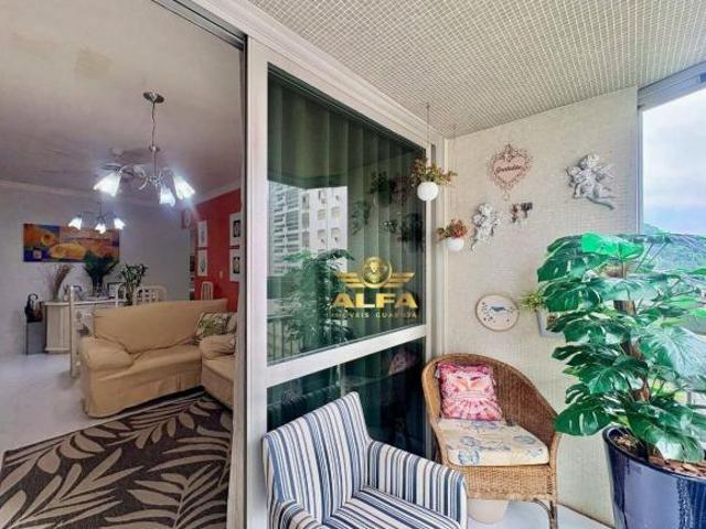 Apartamento com varanda gourmet a 1 quadra do mar nas Pitangueiras – Alfa Imóveis Guarujá
