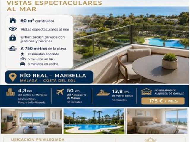 Apartamento con vistas espectaculares al mar en Río Real – Marbella | Urbanización privada con pisci