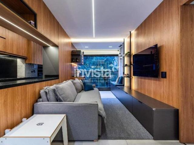 Apartamento de 84 m² em Marapé, Santos – 2 quartos, 1 suíte, mobiliado