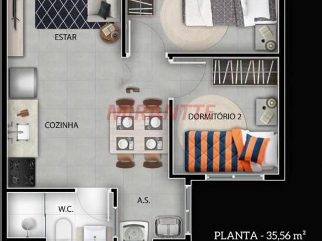 Apartamento de 35m² com 1 quartos