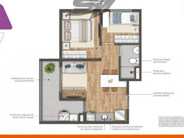 Apartamento em Vila Nova das Belezas, São Paulo/SP de 42m² 2 quartos à venda por R$ 298.000,00