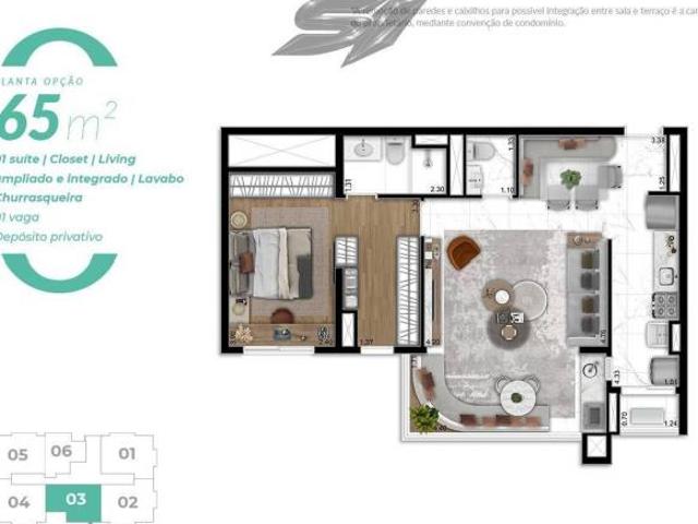 Apartamento em Vila Osasco, Osasco/SP de 65m² 2 quartos à venda por R$ 669.000,00