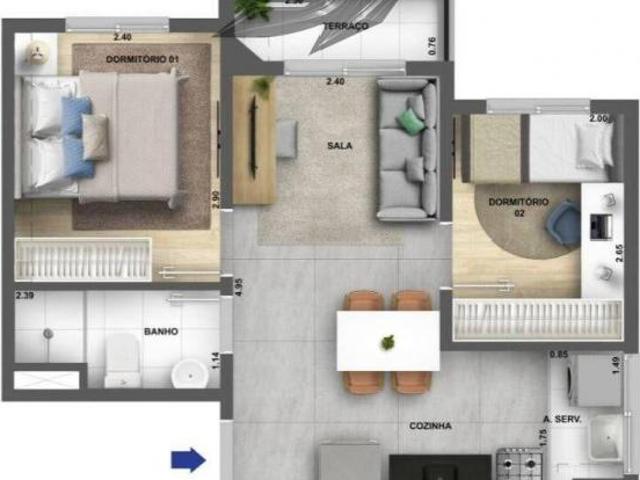 Apartamento em Vila Butantã, São Paulo/SP de 38m² 2 quartos à venda por R$ 290.000,00