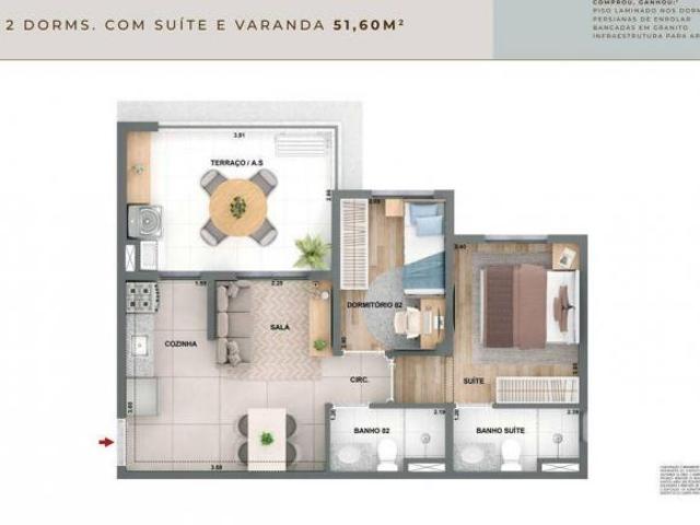 Apartamento em Vila Carrão, São Paulo/SP de 51m² 2 quartos à venda por R$ 588.000,00