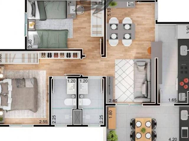Apartamento em Vila Esperança, Itu/SP de 61m² 2 quartos à venda por R$ 400.000,00