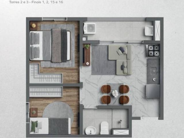 Apartamento em Vila Firmiano Pinto, São Paulo/SP de 37m² 2 quartos à venda por R$ 375.000,00