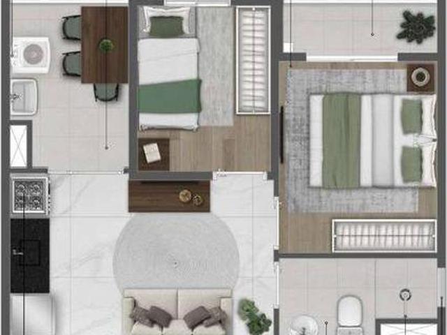 Apartamento em Vila São Francisco Zona Sul, São Paulo/SP de 36m² 2 quartos à venda por R$ 456.000