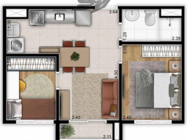 Apartamento em Vila Tolstoi, São Paulo/SP de 36m² 2 quartos à venda por R$ 302.000,00