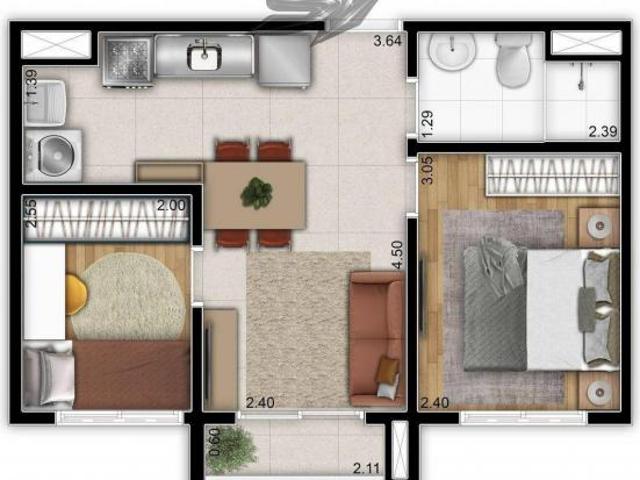 Apartamento em Vila Tolstoi, São Paulo/SP de 37m² 2 quartos à venda por R$ 340.000,00