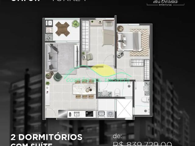 Apartamento em Abraão, Florianópolis/SC de 63m² 2 quartos à venda por R$ 764.780,00
