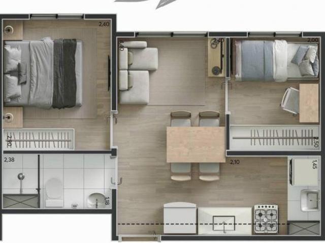 Apartamento em Americanópolis, São Paulo/SP de 33m² 2 quartos à venda por R$ 231.000,00