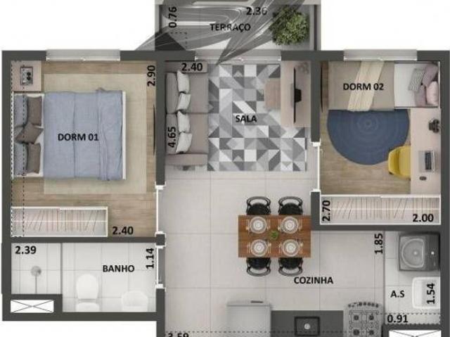 Apartamento em City América, São Paulo/SP de 37m² 2 quartos à venda por R$ 298.000,00