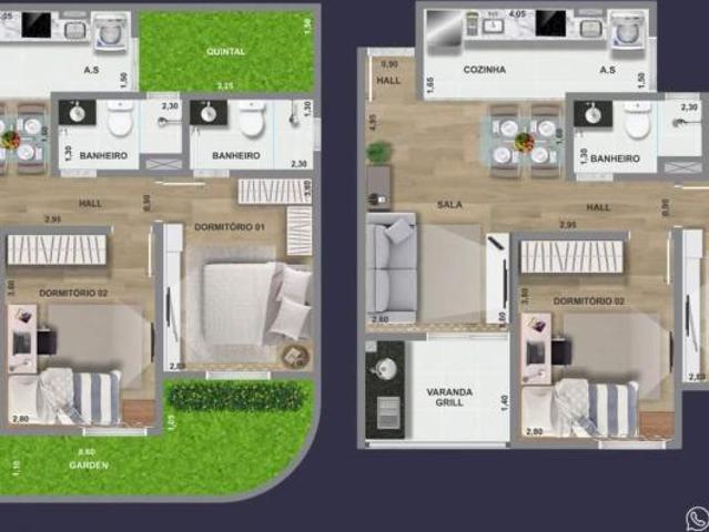 Apartamento em Jardim Santa Rita I, Nova Odessa/SP de 59m² 2 quartos à venda por R$ 319.531,00