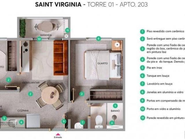 Apartamento em Itaim Paulista, São Paulo/SP de 33m² 2 quartos à venda por R$ 301.000,00