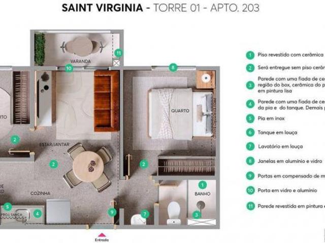 Apartamento em Itaim Paulista, São Paulo/SP de 33m² 2 quartos à venda por R$ 301.000,00