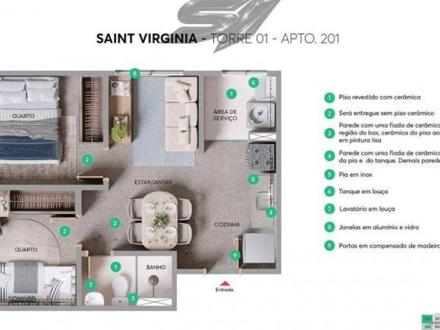 Apartamento em Itaim Paulista, São Paulo/SP de 34m² 2 quartos à venda por R$ 232.000,00