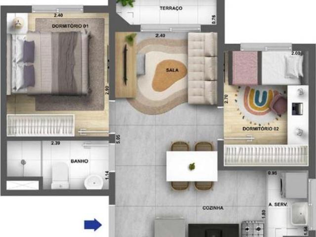 Apartamento em Jaguaré, São Paulo/SP de 38m² 2 quartos à venda por R$ 318.000,00