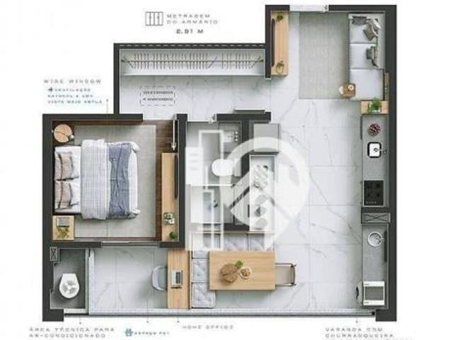 Apartamento em Jardim das Colinas, São José dos Campos/SP de 63m² 2 quartos à venda por R$ 935.000,0