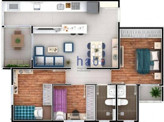 Apartamento em Jardim São Carlos, Sorocaba/SP de 69m² 3 quartos à venda por R$ 769.000,00