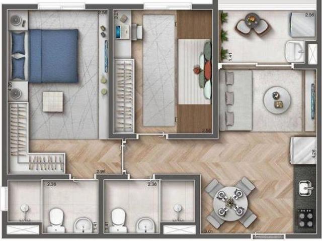 Apartamento em Mirandópolis, São Paulo/SP de 49m² 2 quartos à venda por R$ 630.000,00