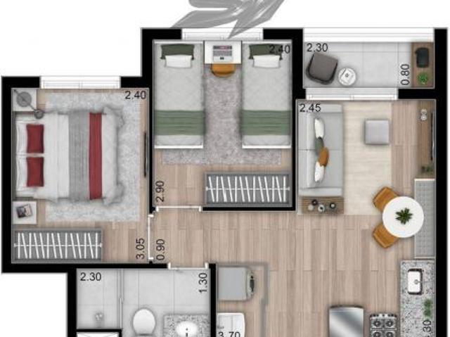 Apartamento em Paraisópolis, São Paulo/SP de 42m² 2 quartos à venda por R$ 331.000,00