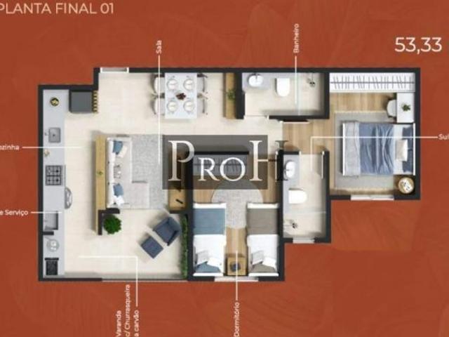 Apartamento em Santa Terezinha, São Bernardo do Campo/SP de 53m² 2 quartos à venda por R$ 470.598,00