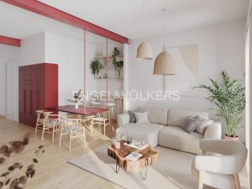 Piso en venta en Barcelona, Sants. Fantástica planta 1ra con terraza. Pisos.