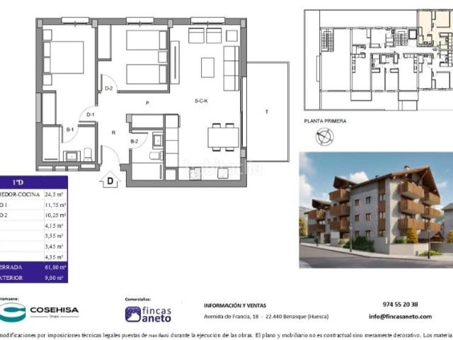 Apartamento en venta en Benasque. LITERORA 1ºD. Apartamentos.