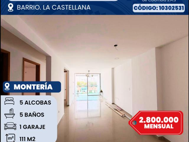Apartamento en arriendo Calle 61a, La Castellana, Comuna 8, Perímetro Urbano Montería, Centro, Córdoba, Rap Caribe, 230002, Colombia