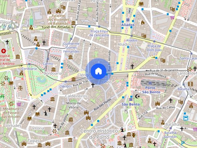 Apartamento localizado no coracao do Porto na rua dos Clerigos