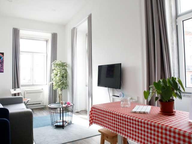 Apartamento luminoso com 1 quarto para alugar em Alcântara, Lisboa