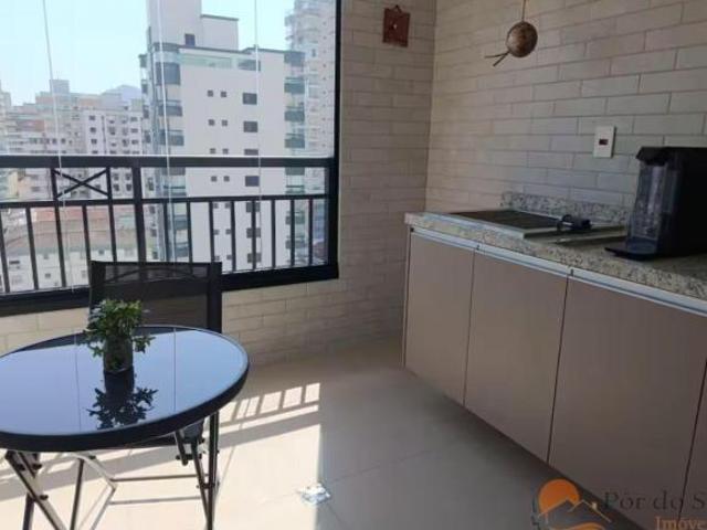 Apartamento Mobiliado com Vista Mar, 2 Quartos e Sacada Gourmet – Guilhermina, Praia Grande/SP
