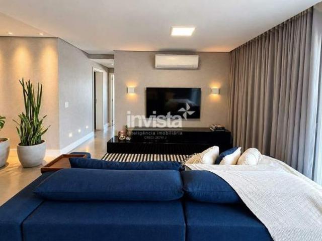 Apartamento mobiliado de 132 m² com 3 quartos no Embaré, Santos