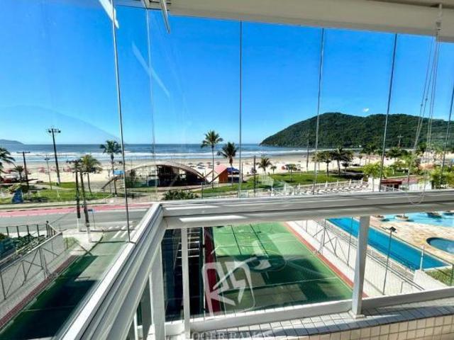 Apartamento Mobiliado Frontal 3 Dorm pé na areia em Bertioga SP, Lazer Completo