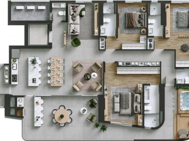 Apartamento na Planta de Alto Padrão na Zona I Umuarama PR: 4 Suítes, 3 vagas, piscina, academia