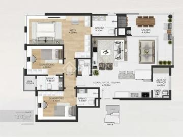 Apartamento no bairro Nossa Senhora de Lourdes, com 137m²