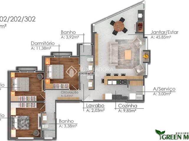 Apartamento no bairro Tirol