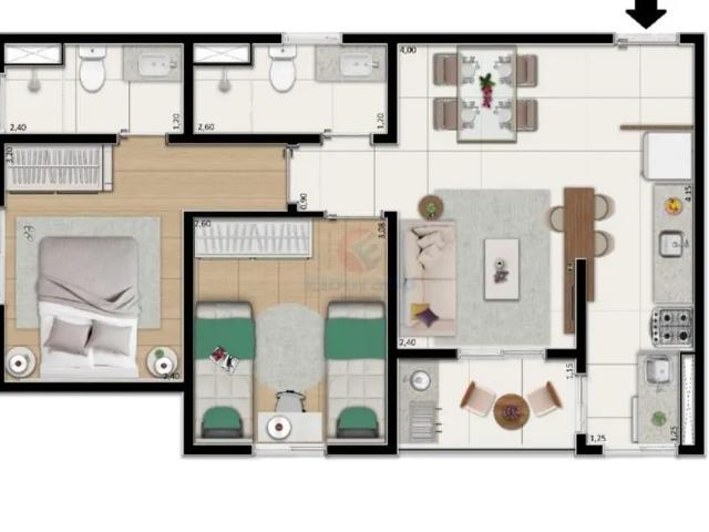 Apartamento para alugar em Hortolândia, Jardim Amanda I, com 2 quartos