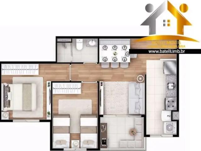 Apartamento para Locação em Vargem Grande Paulista/SP Jardim Portão Vermelho 2 Quartos