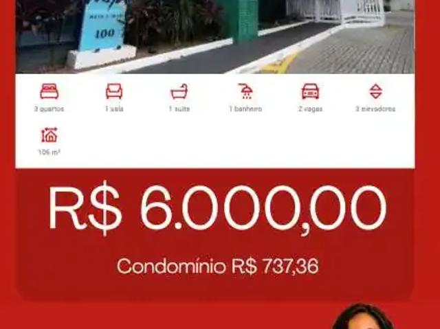 Apartamento para Locação em Aracaju/SE Farolândia 3 Quartos