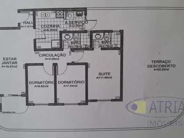 Apartamento para Locação em Curitiba/PR Portão 3 Quartos