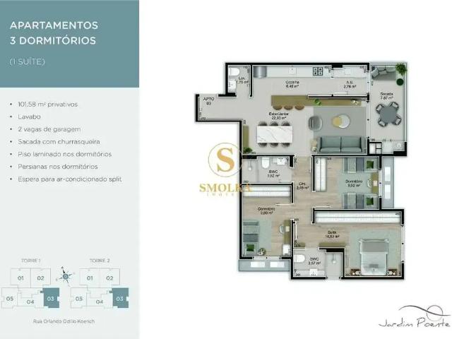 Apartamento para Locação em Florianópolis/SC Jardim Atlântico 3 Quartos