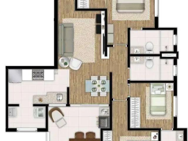 Apartamento para Locação em Indaiatuba/SP Jardim Pompéia 3 Quartos