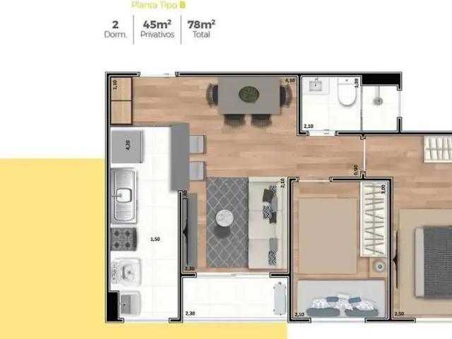 Apartamento para Locação em Maringá/PR Jardim Tropical 2 Quartos