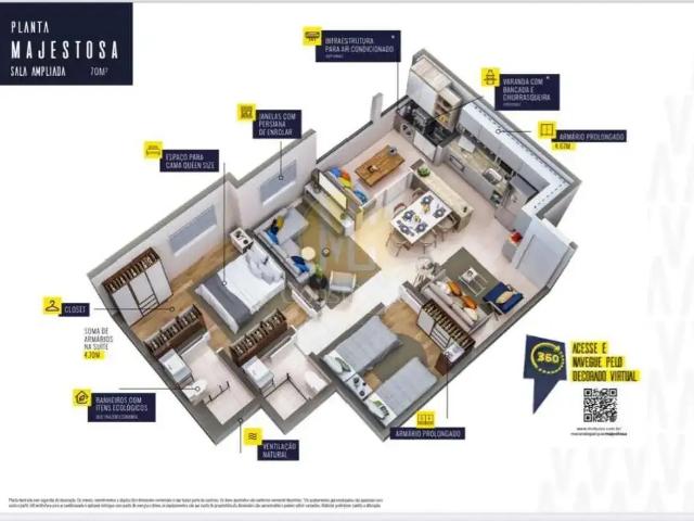 Apartamento para Locação em São José dos Campos/SP Conjunto Residencial Trinta e Um de Março 3 Quartos